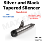 Silver and Black Tapered Silencer